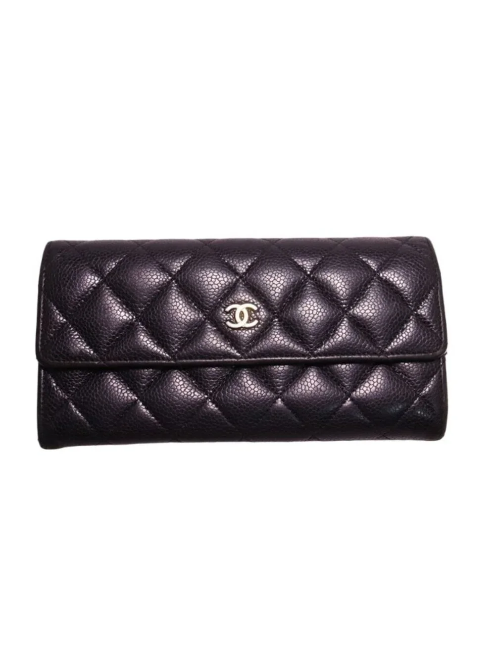 Chanel No 19 Quilted Caviar Leather Wallet